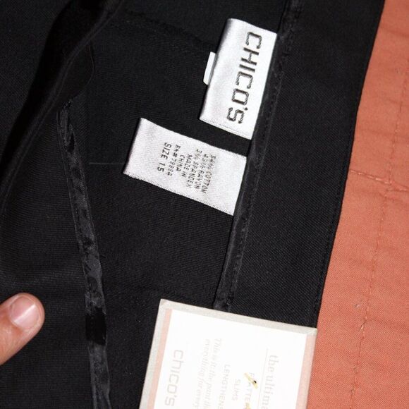 NWT Chico's Black the Ultimate Slim Fit Cropped Pants Women's Size Medium - Picture 8 of 14